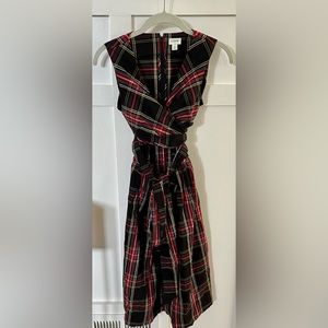 J crew Factory tartan plaid wrap midi dress 2018 sz 4